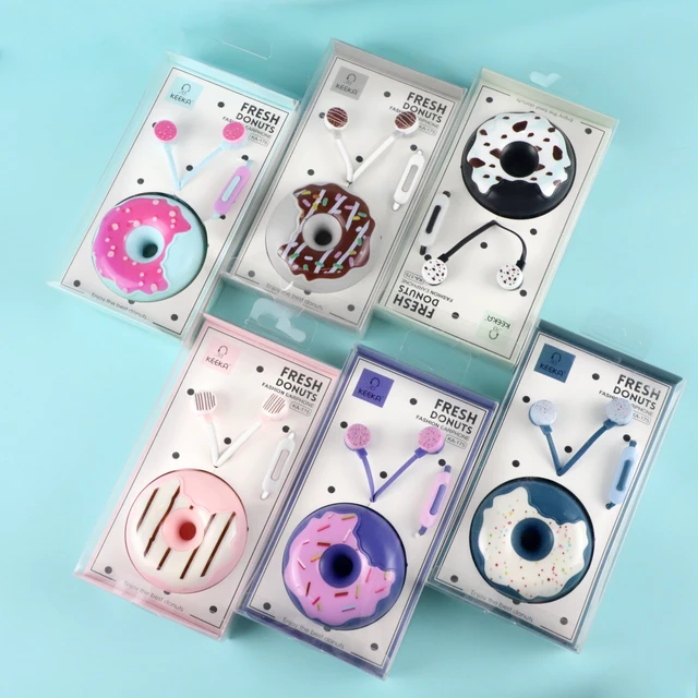 Alt view image 6 of 7 - Donut Earbuds for Kids, Cute Earbud & in-Ear Headphones Wired Gift for School Girls and Boys with Microphone and Lovely Earphones Storage Case