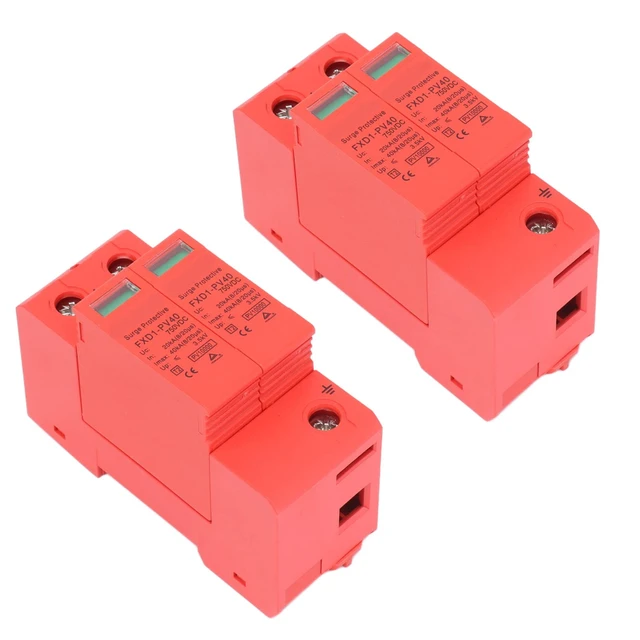 Alt view image 7 of 7 - 2P Protective Devices 2pcs 2P Protective Devices 40KA DC Photovoltaic Arrester with Remote Protectors (DC 750V)