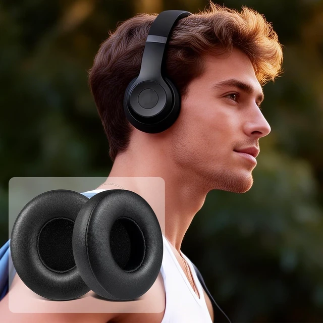 Alt view image 6 of 7 - Earpads for Beats Solo 4 On-Ear Headphones - Black Do Not Fit Beats (Studio Over-Ear, Solo HD, Solo2, Solo3) Headphones