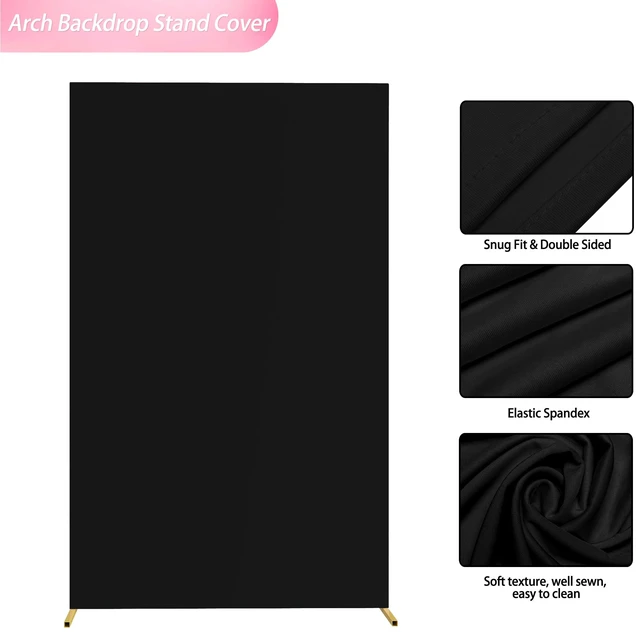Alt view image 5 of 5 - Square Backdrop Cover Black Square Wedding Arch Cover, 6.6x5.2FT Spandex Square Arch Cover Balloon Arch Covers Stretchy Backdrop for Birthday Party Wedding Ceremony Baby Shower Decor