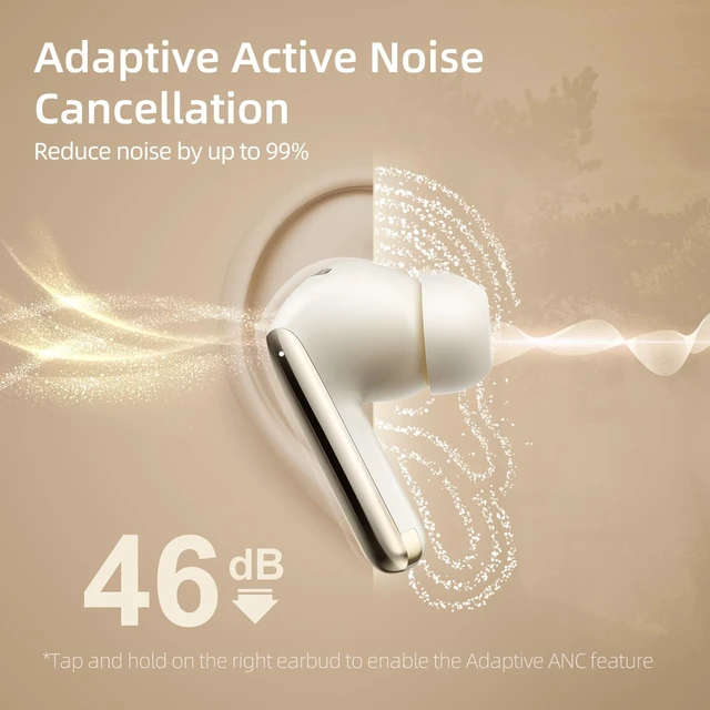Alt view image 2 of 7 - MeloBuds Pro Aadptive Hybrid Active Noise Cancelling Wireless Earbuds, Reduce Noise by Up to 99%, Bluetooth 5.3 Wireless LDAC Hi-Res Audio, 34H Playtime, Comfortable Fit, Custom EQ via App