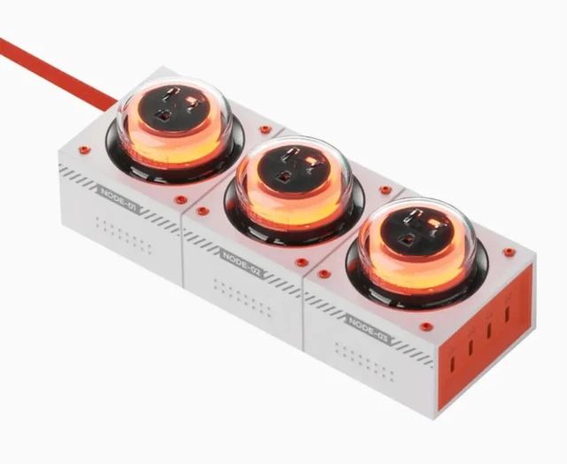 Main image of Moonbase 240W GaN Desktop Charger Power Hub 7-Port USB-C 240W GaN power hub with 140W USB-C PD, 3 AC outlets, 4 USB-C ports, smart power distribution, and 8-point safety protection