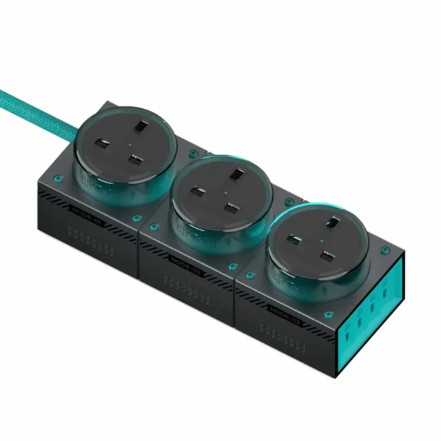 Alt view image 6 of 6 - Moonbase 240W GaN Desktop Charger Power Hub 7-Port USB-C 240W GaN power hub with 140W USB-C PD, 3 AC outlets, 4 USB-C ports, smart power distribution, and 8-point safety protection