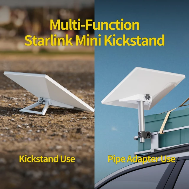 Alt view image 2 of 6 - Starlink Mini 3-in-1 Kickstand Tripod Pole Adapter for Camping Travel Starlink Mini Replacement Kickstand 1/4" Threaded Starlink Mini Tripod Adapter Multiple Use Pipe Adapter for Home RV
