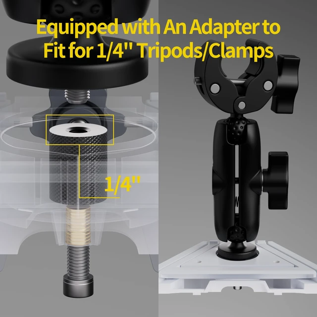 Alt view image 3 of 6 - Starlink Mini 3-in-1 Kickstand Tripod Pole Adapter for Camping Travel Starlink Mini Replacement Kickstand 1/4" Threaded Starlink Mini Tripod Adapter Multiple Use Pipe Adapter for Home RV