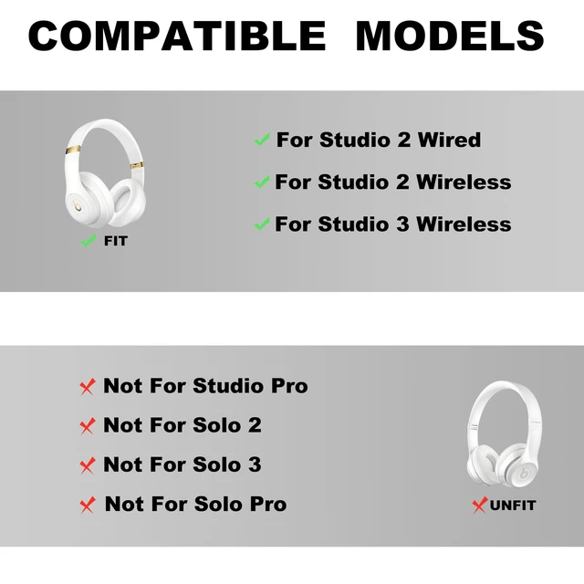 Alt view image 2 of 5 - Studio 3 Headband Replacement - Durable & Comfortable Cushion, Compatible with Studio 3 Wireless(A1914) & Studio 2 Wired/Wireless (B0500/B0501) Headphones (Studio 3-White)
