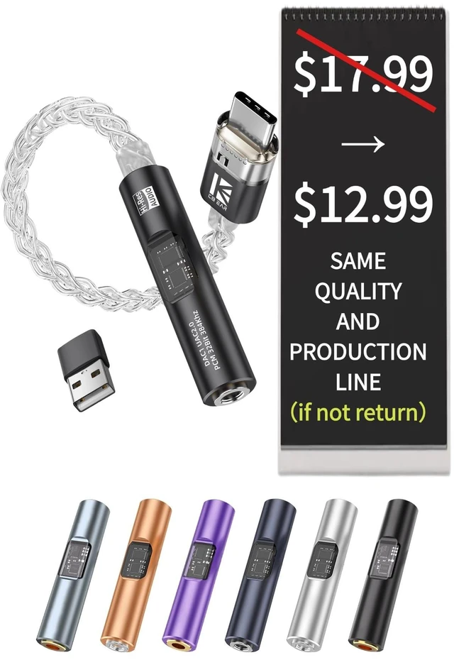 Main image of 2026 Latest USB C DAC Audio Adapter with Headphone Amplifier Factory Direct Good Service Quality USB C to 3.5mm Audio Adapter For iPhone 15, Android, Laptop & Tablet