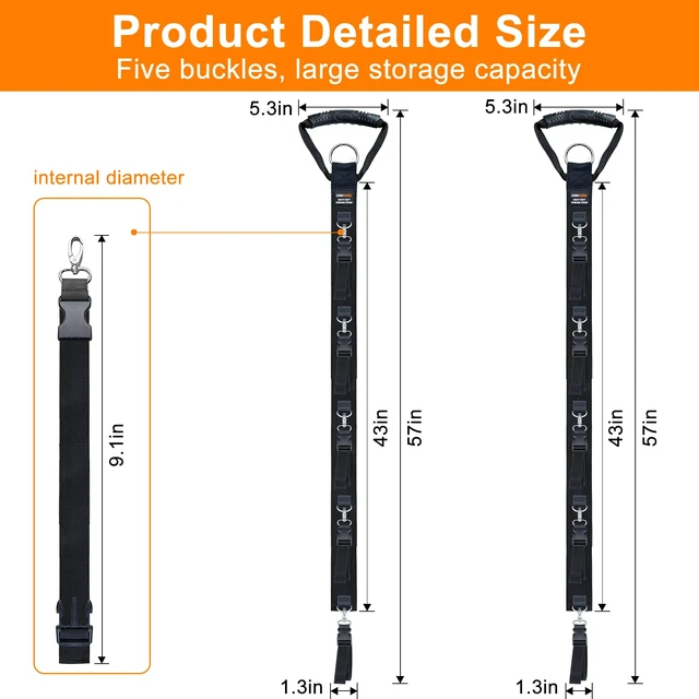 Alt view image 3 of 7 - Extension Cord Organizer with 5 Detachable straps 2 PCS Extension Cord Hanger, 5 Detachable Straps, Garage Garden Storage, For Cable, Hose, Rope, Tool