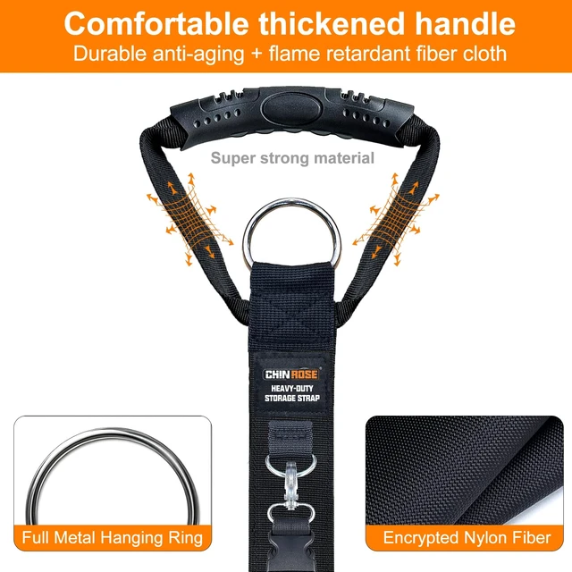 Alt view image 6 of 7 - Extension Cord Organizer with 5 Detachable straps 2 PCS Extension Cord Hanger, 5 Detachable Straps, Garage Garden Storage, For Cable, Hose, Rope, Tool