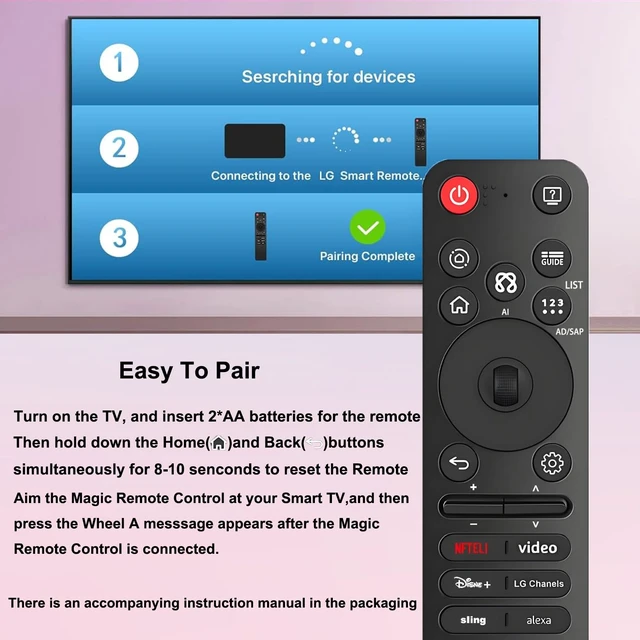 Alt view image 6 of 6 - AI Voice Magic Remote Control for LG TV Remote Compatible with LG OLED QNED UHD NanoCell Webos Smart TVs