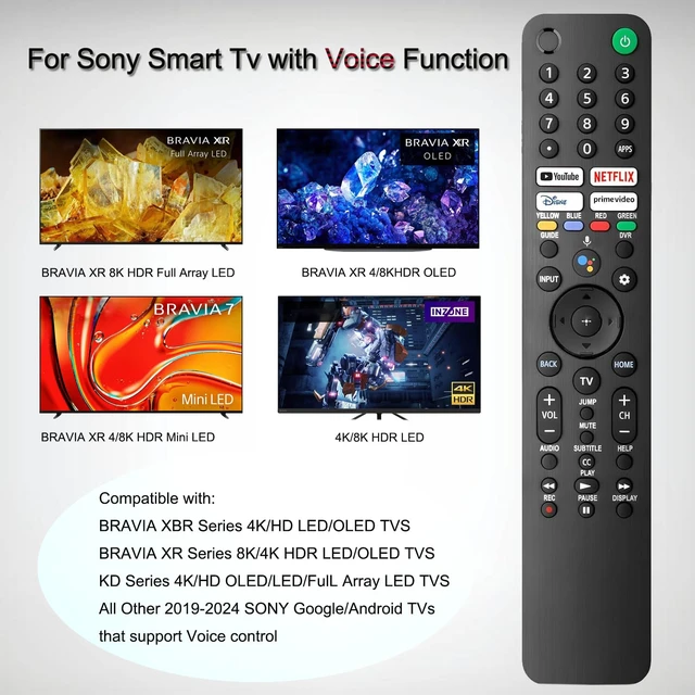 Alt view image 3 of 6 - for Sony TV Remote Replacement,with Voice Control Compatible with Sony Bravia XR/XBR/KD/K Series 4K LED OLED Google/Android TVs