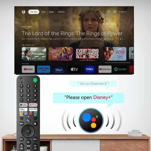 Alt view image 4 of 6 - for Sony TV Remote Replacement,with Voice Control Compatible with Sony Bravia XR/XBR/KD/K Series 4K LED OLED Google/Android TVs