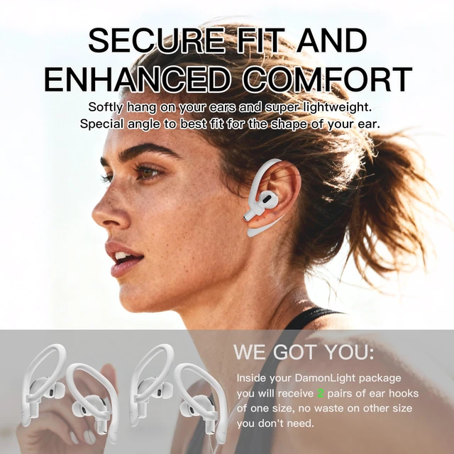 Alt view image 3 of 6 - Ear Hooks for AirPods Pro 3 & AirPods 5 & AirPods 4 2 Pairs Airpod Ear Hook, Anti-Slip Comfortable Fit, Ergonomic Design, AirPods Pro 3 Accessories (Small)