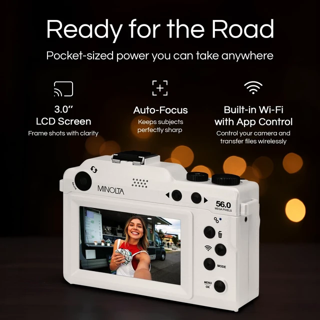 Alt view image 3 of 5 - MND65 56MP Camera, Dual-Lens Selfie, 4K Video, 18X Zoom Capture sharp HD video with an easy-to-use touchscreen and versatile zoom for everyday recording