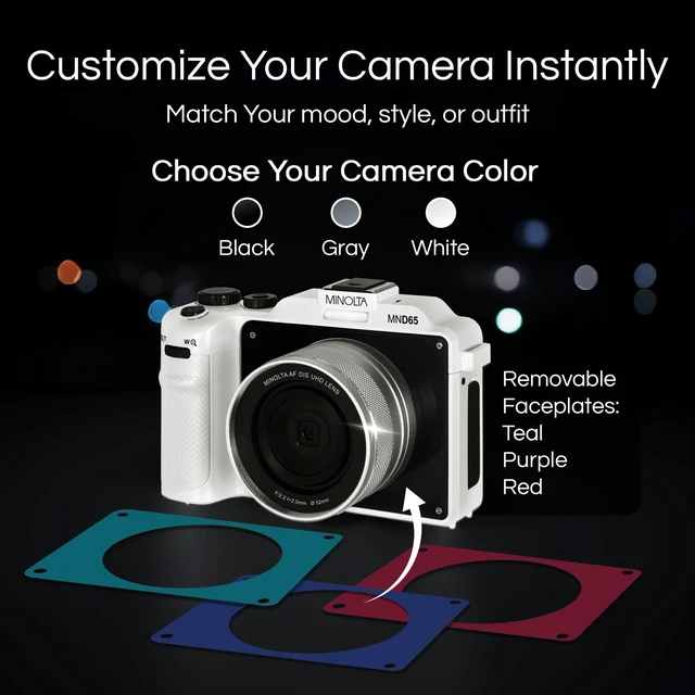 Alt view image 5 of 5 - MND65 56MP Camera, Dual-Lens Selfie, 4K Video, 18X Zoom Capture sharp HD video with an easy-to-use touchscreen and versatile zoom for everyday recording