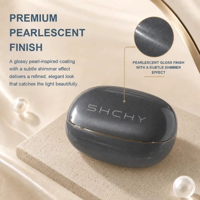 Alt view image 6 of 7 - Clip-On Earbuds, Open-Ear Wireless Bluetooth 6.0, Lightweight Comfort Pearlescent gloss finish with a subtle shimmer effect, 50H Case,IPX5 Waterproof,0.16 oz per earbud,Sport Ear Buds,Running
