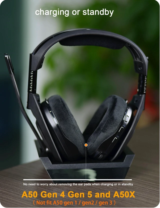 Alt view image 4 of 6 - Earpads for Astro A50 Gen 4, Gen 5 and A50X (Velour) Mod Kit Ear Cushions and Headband, Upgrade High-Density Noise Cancelling Foam, Added Thickness