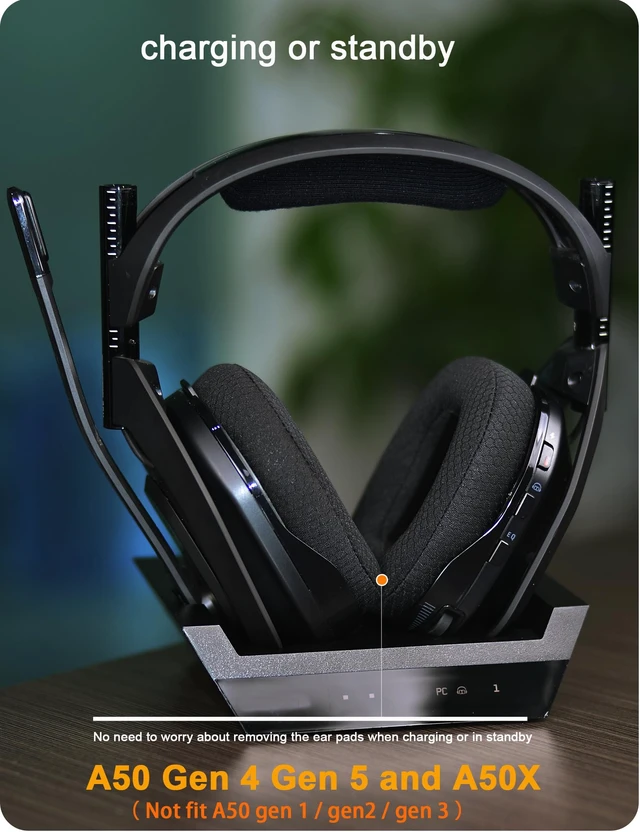 Alt view image 4 of 6 - Earpads for Astro A50 Gen 4, Gen 5 and A50X (Mesh Fabric) Mod Kit Ear Cushions and Headband, Upgrade High-Density Noise Cancelling Foam, Added Thickness