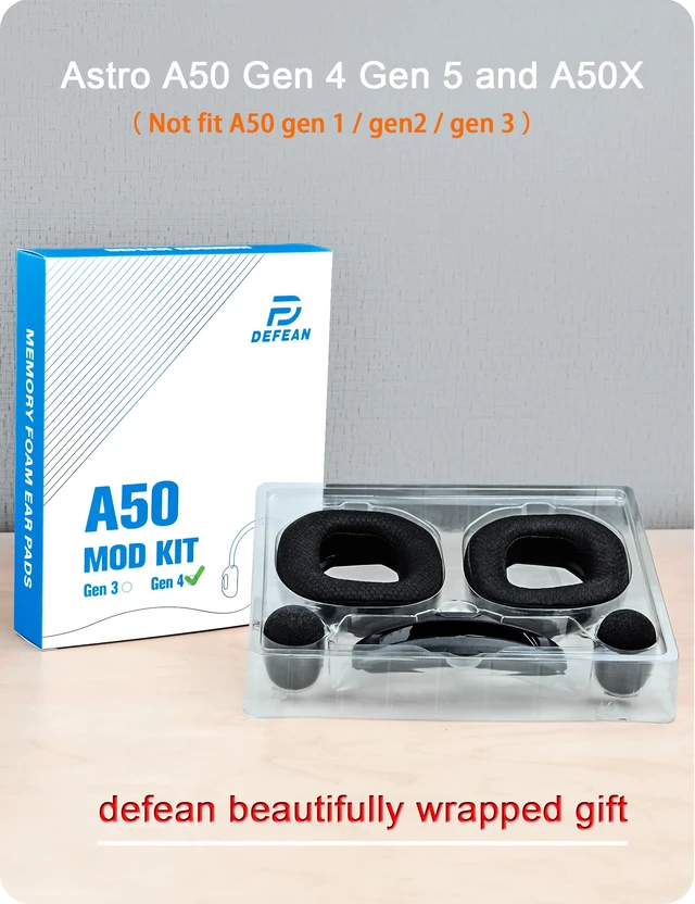 Alt view image 6 of 6 - Earpads for Astro A50 Gen 4, Gen 5 and A50X (Mesh Fabric) Mod Kit Ear Cushions and Headband, Upgrade High-Density Noise Cancelling Foam, Added Thickness