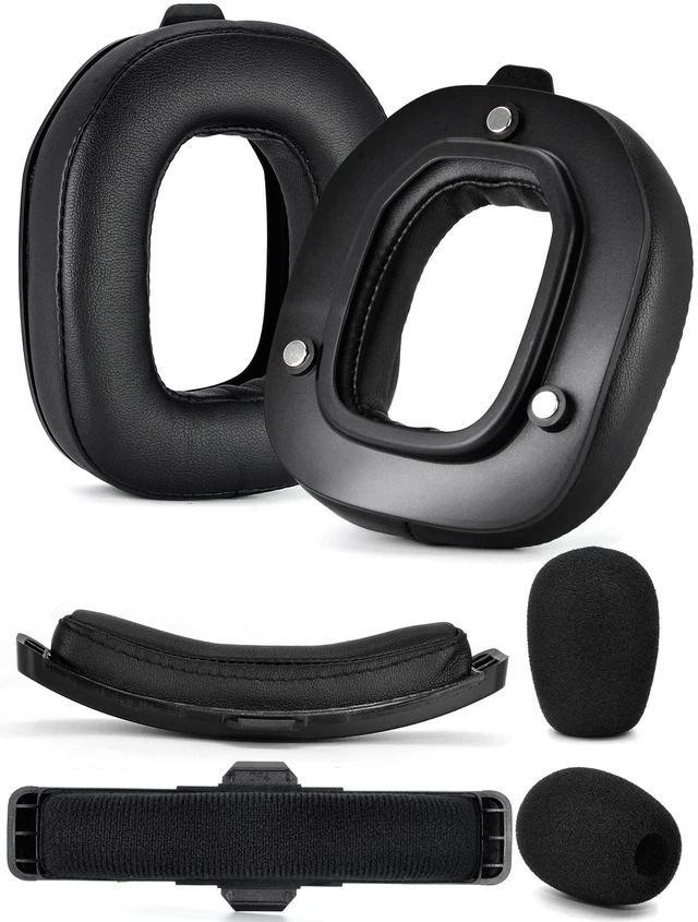 Main image of Earpads for Astro A50 Gen 4, Gen 5 and A50X (Protein Leather) Mod Kit Ear Cushions and Headband, Upgrade High-Density Noise Cancelling Foam, Added Thickness