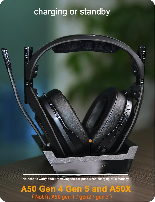 Alt view image 4 of 6 - Earpads for Astro A50 Gen 4, Gen 5 and A50X (Protein Leather) Mod Kit Ear Cushions and Headband, Upgrade High-Density Noise Cancelling Foam, Added Thickness