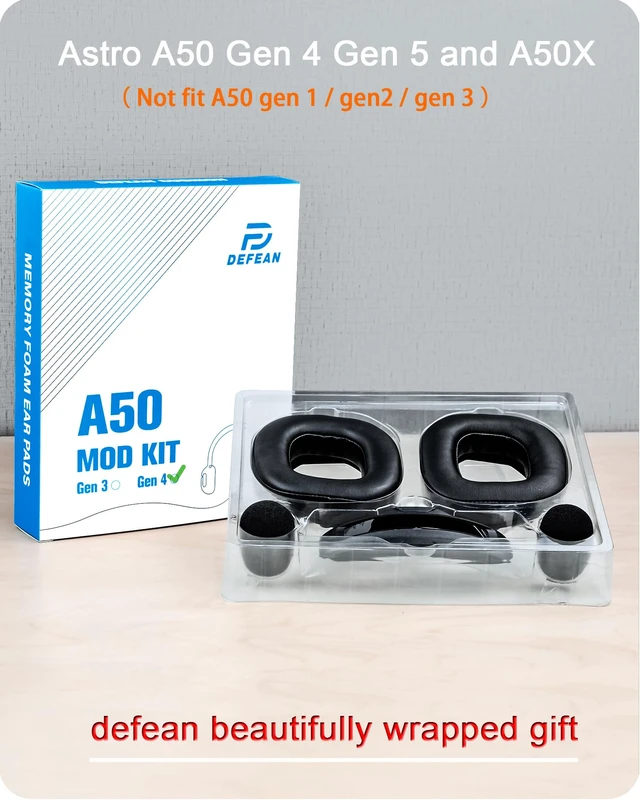 Alt view image 6 of 6 - Earpads for Astro A50 Gen 4, Gen 5 and A50X (Protein Leather) Mod Kit Ear Cushions and Headband, Upgrade High-Density Noise Cancelling Foam, Added Thickness