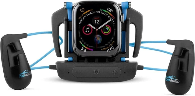 Main image of Interval Swim Headphones for Apple Watch Waterproof IPX8 Swimming Earbuds with Bluetooth, 6-Hour Battery Life, Open-Ear Bone Conduction, and Goggle Loops Blue