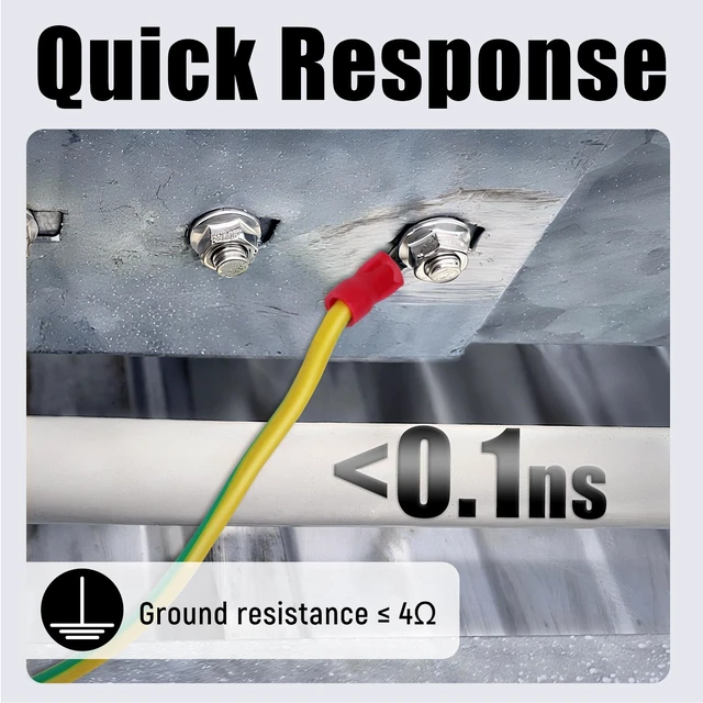 Alt view image 6 of 7 - Gigabit Ethernet Surge Protector,5KV PoE+ RJ45 Lightning Arrester RJ45 Lightning Suppressor, SPD with PTC/Gas Discharge Tube/Mounting Flange-1000Mbps, 1 Pack