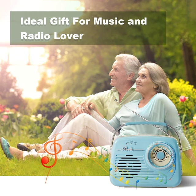 Alt view image 7 of 7 - Portable Am Fm Radios, Radio Bluetooth Support Battery Operated and Plug in Wall for Home/Outdoor, Large Dial Easy to Use, Gifts for Seniors Elderly (Blue)