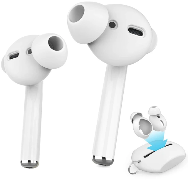 Main image of 3 Pairs AirPods Ear Tips Silicone Earbuds Cover Added Storage Pouch, Noise Reduction, Anti Slip, Secure Fit, Comfortable Silicone Ear Tips Compatible with Apple AirPods