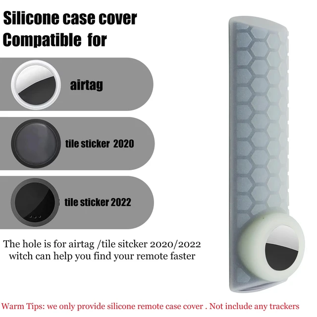 Alt view image 3 of 7 - for Toshiba Remote Airtag Cover Glow for Insignia TV NS-RCFNA-21 CT-RC1US-21 CT-95018 Alexa Voice Remote Control with Holde for Tile Sticker,Silicone Tracker Case for Tile Sticker,Glow Green