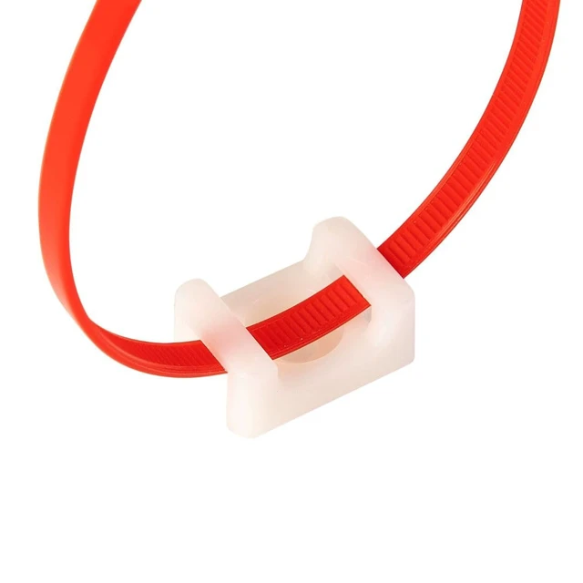 Alt view image 2 of 7 - 100 Pack Of White/Clear Screw Mounts, Zip Ties Up To 0.35" Wide, Saddle Type Zip Tie Anchors