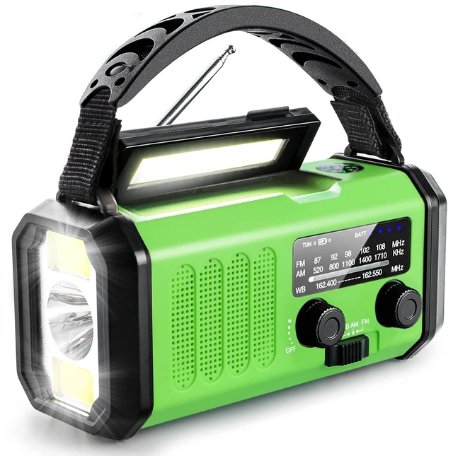Main image of Emergency Hand Crank Radio with 10000mAh/37000mWh Battery Backup, AM FM NOAA Weather Radio, Type-C Charge,Solar Radio,SOS, 3 Modes LED FlashlightReading Lamp, Compass for Outdoor Survival