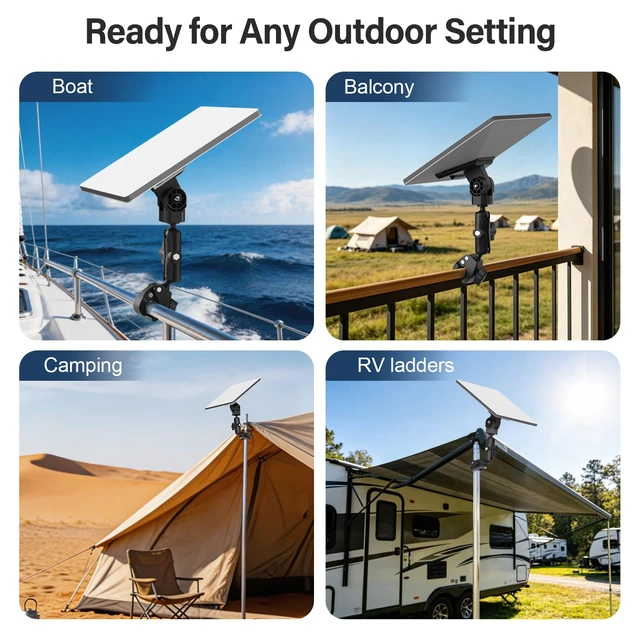 Alt view image 6 of 7 - Starlink Mini Mount-360° Adjustable Pipe Clamp Mount for Starlink Mini Dish,Pole Mount Adapter for Round Tubes 0.6-1.4in Diameter,Rust-Proof Starlink Mini Accessories for RV, Boat, Camper,Balcony
