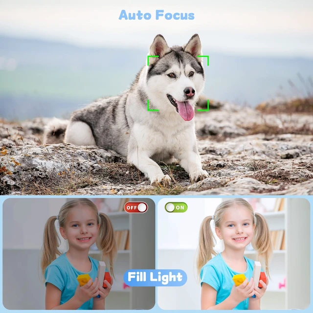 Alt view image 5 of 6 - Dual Screen 5K Digital Camera for Vlogging with Fill Light - 80MP, 16X Zoom, WiFi, YouTube/Blogging, Includes 32GB Card & 2 Batteries (X9-Black)