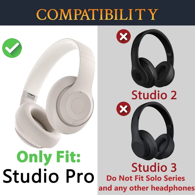Alt view image 2 of 7 - Top+Bottom Headband for Beats Studio Pro Noise Cancelling Headphones, Replacement Headstrap Repair Part - Sand Stone