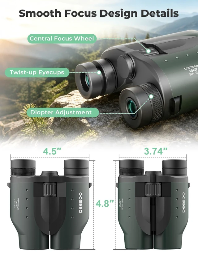 Alt view image 7 of 7 - 25x32 Compact Binoculars for Adults Kids, High Power BAK4 FMC Lightweight Lightweight Pocket Size for Travel, Eyeglass Friendly, Small Binoculars for Cruise Ship, Clear Vision for Bird Watching