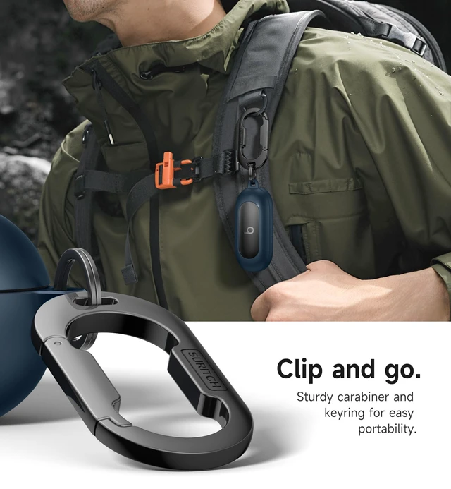 Alt view image 5 of 7 - Cases for Beats Solo Buds 2024 Case Cover, Magnetic Protective Covers for Beats Solo Buds Wireless Earbuds, Rugged Bumper Case with Magnetic Lok & Carabiner & Keyring & Cleaning Kit, Navy