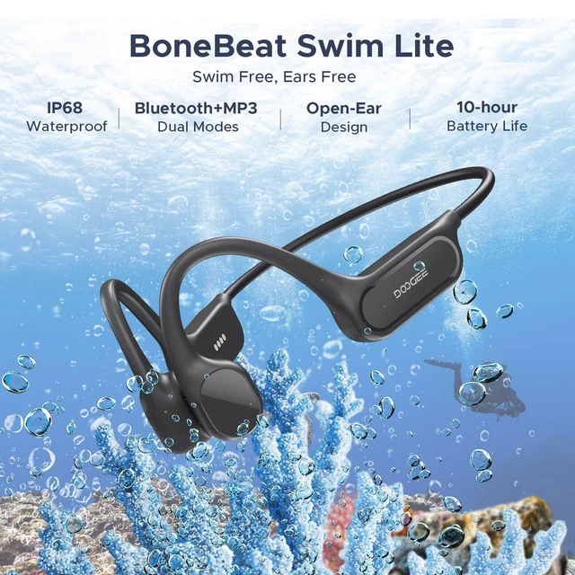 Alt view image 2 of 7 - Bone Conduction Headphones IP68 Waterproof Headphones for Swimming, Open-Ear Underwater Swimming Earbuds Bluetooth 5.4 32GB MP3 10H Battery for Sport Running Fitness(DGERY)