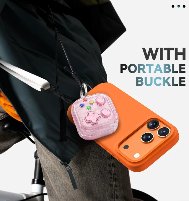 Alt view image 5 of 7 - for Samsung Galaxy Buds 4 Pro/Galaxy Buds 4 Case (Clear Pink) with Safety Lock, with Pressable Button, As Phone Stand, Cool Funny Gifts Case, for Women Men, To Relief Stress