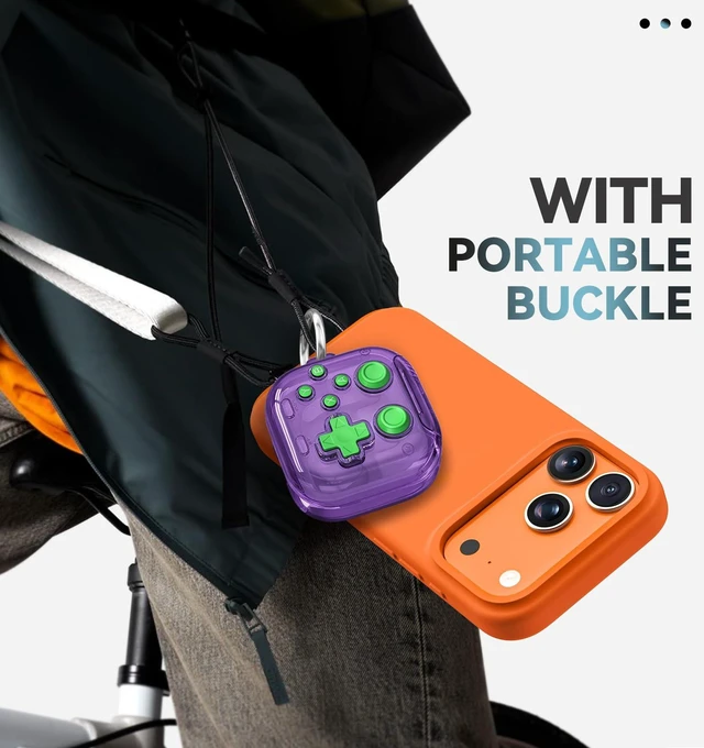 Alt view image 5 of 7 - for Samsung Galaxy Buds 4 Pro/Galaxy Buds 4 Case (Clear Purple) with Safety Lock, with Pressable Button, As Phone Stand, Cool Funny Gifts Case, for Women Men, To Relief Stress