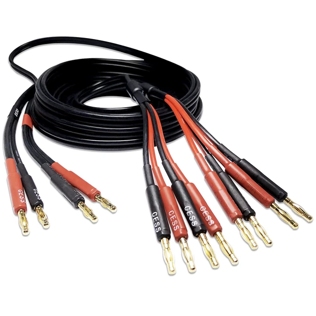 Alt view image 5 of 6 - Bi-Wire Banana Plug Splitter Speaker Cable, 2-Pack (10 feet) 12 Gauge 680 strand count silicone soft rubber cable, 2 to 4 Banana Plugs