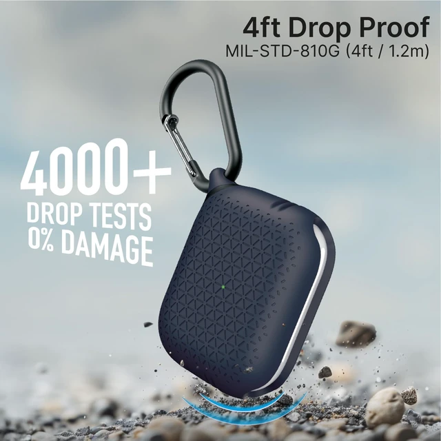 Alt view image 4 of 7 - Case for AirPods Pro 2, Waterproof IP67 & Drop-Proof Silicone Case Cover for Apple Airpod Pro 2, Wireless Charging Compatible, One-Piece Design with Carabiner for Active Lifestyles