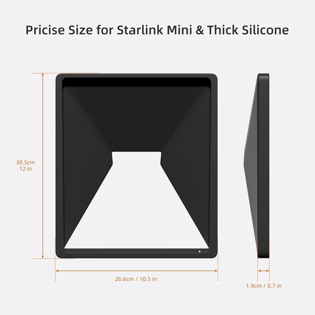 Alt view image 5 of 6 - Starlink Mini Protective Cover, Liquid Silicone Back Case Black Starlink Mini Case Cover with Anti-Reflection Sticker
