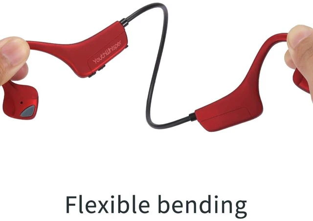 Alt view image 6 of 6 - Bone Conduction Headphones Bluetooth, Open Ear Wireless Earphones, Sports Headphones with Mic Waterproof for Running Cycling Hiking Walking and Workout (Red)