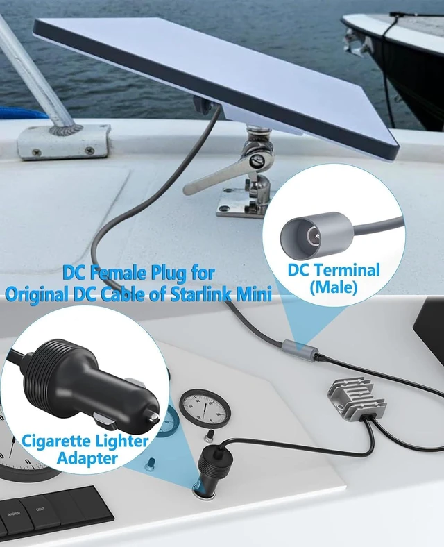 Alt view image 7 of 7 - Starlink Mini Cable Car Adapter with Step Up Converter 12V Power Cable with Cigarette Lighter Plug,10-24V to 30V 3.5A Conversion Kit,For Truck RV,No Worry for Voltage Drop or Rise