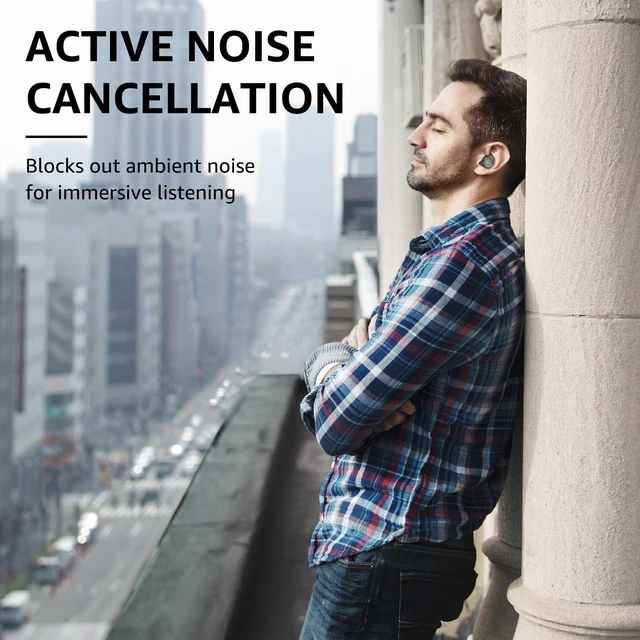 Alt view image 6 of 7 - NC9 Hybrid Active Noise Cancelling Wireless Earbuds, Deep Bass Sound Clear Calls, Comfortable Fit Ear Buds, Immersive Stereo Audio, Bluetooth 5.3 in Ear Headphones, IPX6 Waterproof