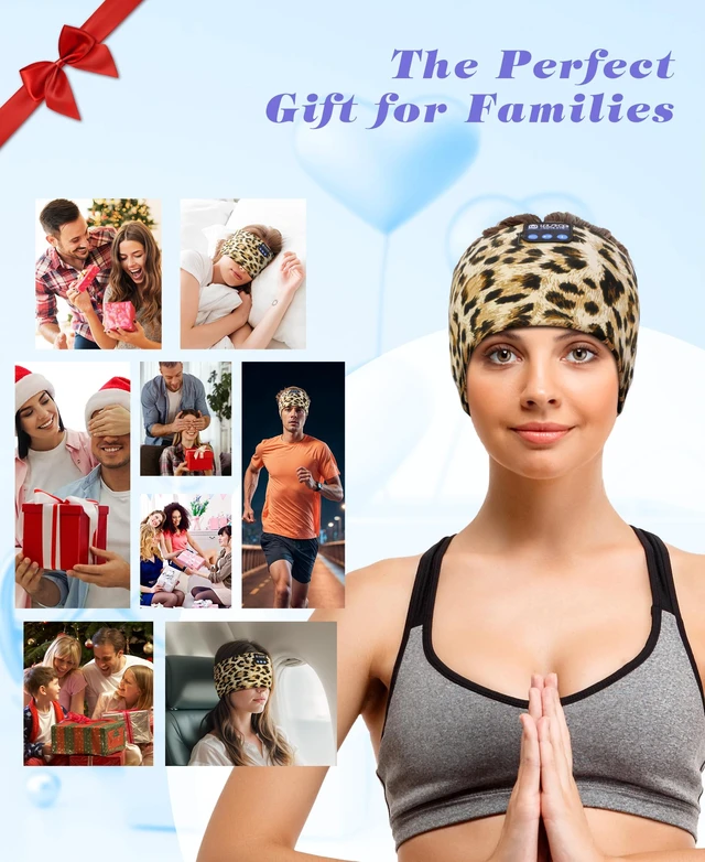 Alt view image 5 of 7 - Sleep Sport Headphones Wireless Bluetooth 5.4 Headband Headphone Sleeping Earphones for Side Sleepers Removable and Washable Headbands Earbuds for Running Workout Unique Gifts for Women Men