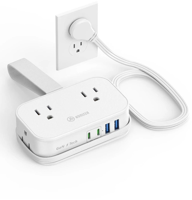 Main image of 10in1 Cruise Approved Travel Power Strip,20W USB C,Cruise Essential for Hotels Cruise Airplane Beach Vacation,4ft Wrap Cord Flat Plug,6 Outlets (4 Widely Spaced),USB C Fast Charging,Travel Gift