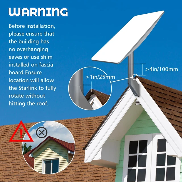 Alt view image 6 of 6 - Starlink V2 Gen2 Short Wall Mount, OEM Mounting Kit Suitable for Buildings with Short Eaves, Compatible with Starlink V2 (Gen 2) Dish & High Performance Starlink